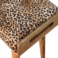 Load image into Gallery viewer, Leopard Velvet Tray Style Footstool