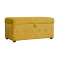 Load image into Gallery viewer, Mustard Velvet Lid-up Ottoman