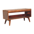 Load image into Gallery viewer, Chestnut Bench with Brown Leather Seatpad