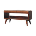 Load image into Gallery viewer, Chestnut Bench with Brown Leather Seatpad