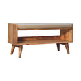 Load image into Gallery viewer, Oak-ish Nordic Storage Bench With Mud Linen