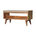 Load image into Gallery viewer, Oak-ish Nordic Storage Bench With Mud Linen