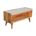 Load image into Gallery viewer, Oak-ish Nordic Storage Bench With Mud Linen