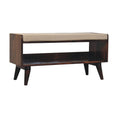 Load image into Gallery viewer, California Walnut bench with mud linen seat pad