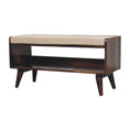 Load image into Gallery viewer, California Walnut bench with mud linen seat pad