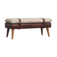 Load image into Gallery viewer, Boucle x Brown Leather Bench