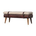 Load image into Gallery viewer, Boucle x Brown Leather Bench