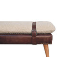 Load image into Gallery viewer, Boucle x Brown Leather Bench