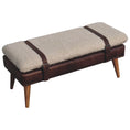 Load image into Gallery viewer, Boucle x Brown Leather Bench