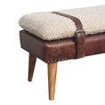 Load image into Gallery viewer, Boucle x Brown Leather Bench