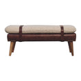 Load image into Gallery viewer, Boucle x Brown Leather Bench