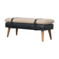 Load image into Gallery viewer, Boucle x Black Leather Bench