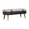 Load image into Gallery viewer, Boucle x Black Leather Bench