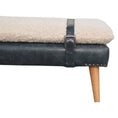 Load image into Gallery viewer, Boucle x Black Leather Bench