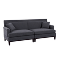 Load image into Gallery viewer, Upholstered Country Style Sofa with Wooden Legs and Two Throw Pillows
