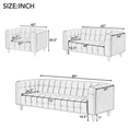 Load image into Gallery viewer, 63" Modern Sofa Dutch Fluff Upholstered sofa with solid wood legs,
