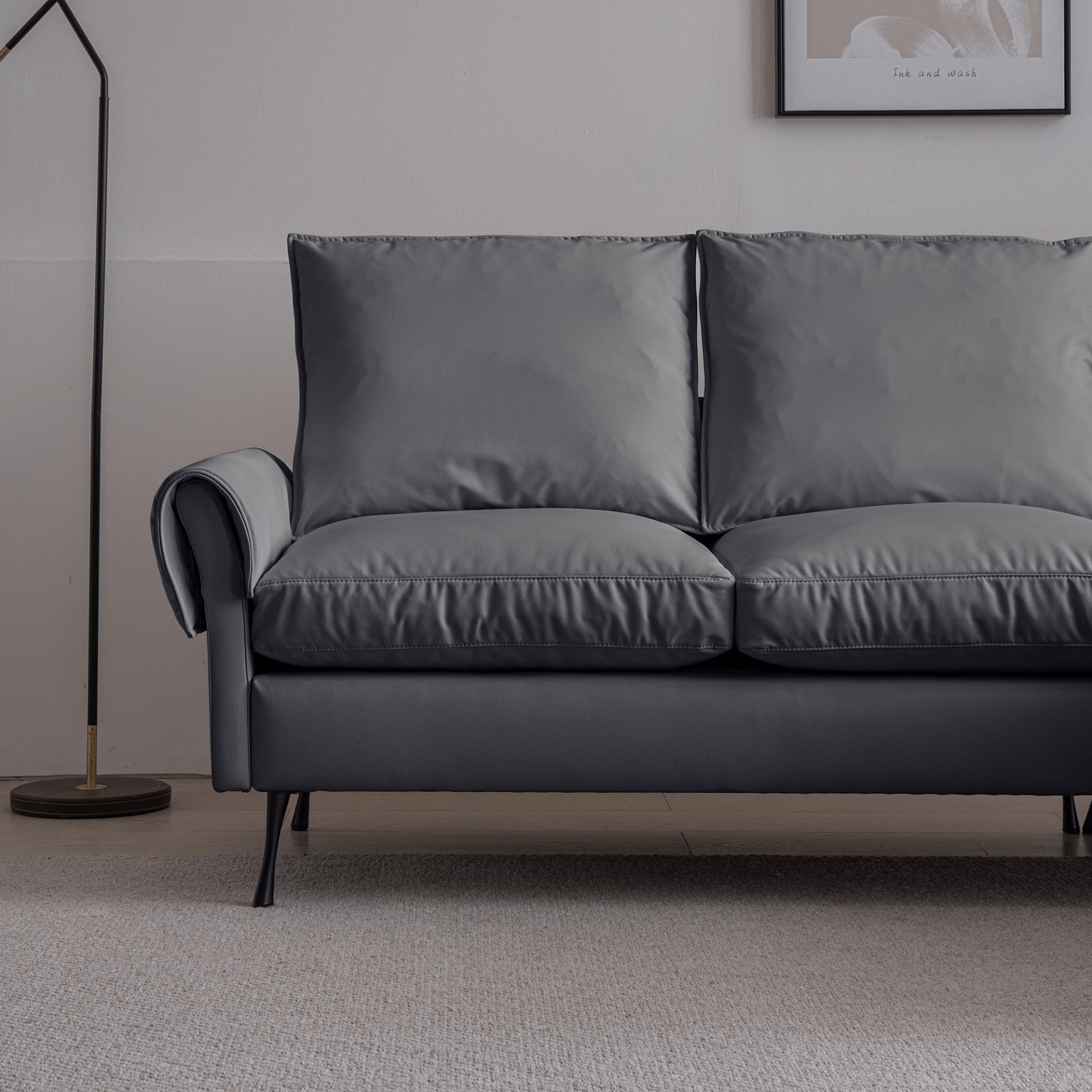 81"Modern Sectional Technical leather L-Shaped Sofa Couch with