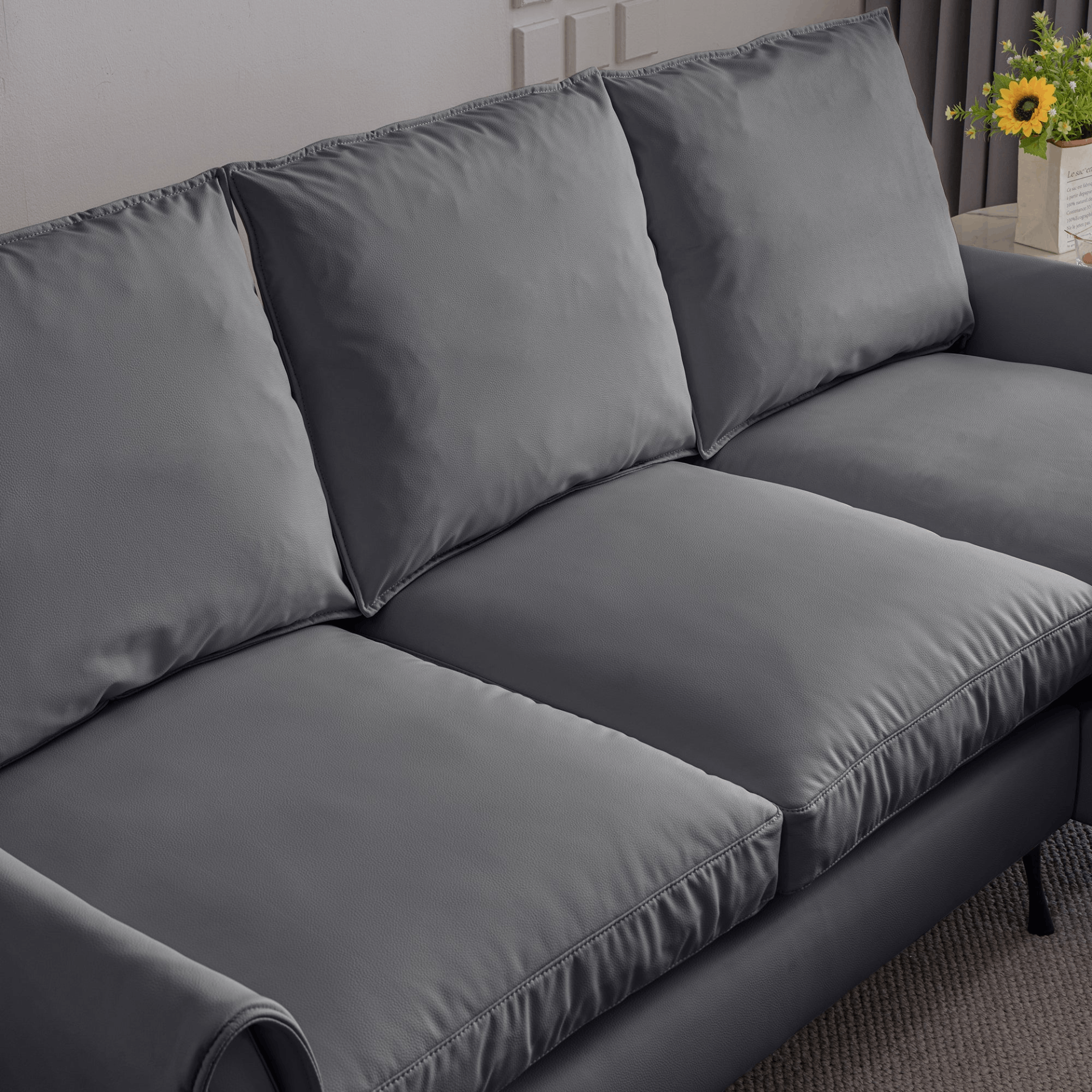 81"Modern Sectional Technical leather L-Shaped Sofa Couch with