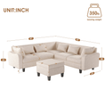 Load image into Gallery viewer, 87" Modern Sectional Sofa with coffee table,6-Seat Couch Set with
