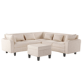 Load image into Gallery viewer, 87" Modern Sectional Sofa with coffee table,6-Seat Couch Set with
