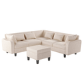 Load image into Gallery viewer, 87" Modern Sectional Sofa with coffee table,6-Seat Couch Set with

