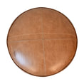 Load image into Gallery viewer, Durrie & Leather Mixed Footstool
