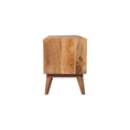 Load image into Gallery viewer, Oak-ish Bench with Tan Leather Seatpad
