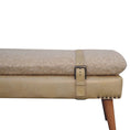 Load image into Gallery viewer, Boucle x Beige Leather Bench
