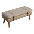 Load image into Gallery viewer, Boucle x Beige Leather Bench

