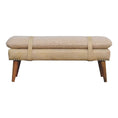 Load image into Gallery viewer, Boucle x Beige Leather Bench
