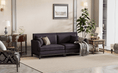 Load image into Gallery viewer, Upholstered Country Style Sofa with Wooden Legs and Two Throw Pillows
